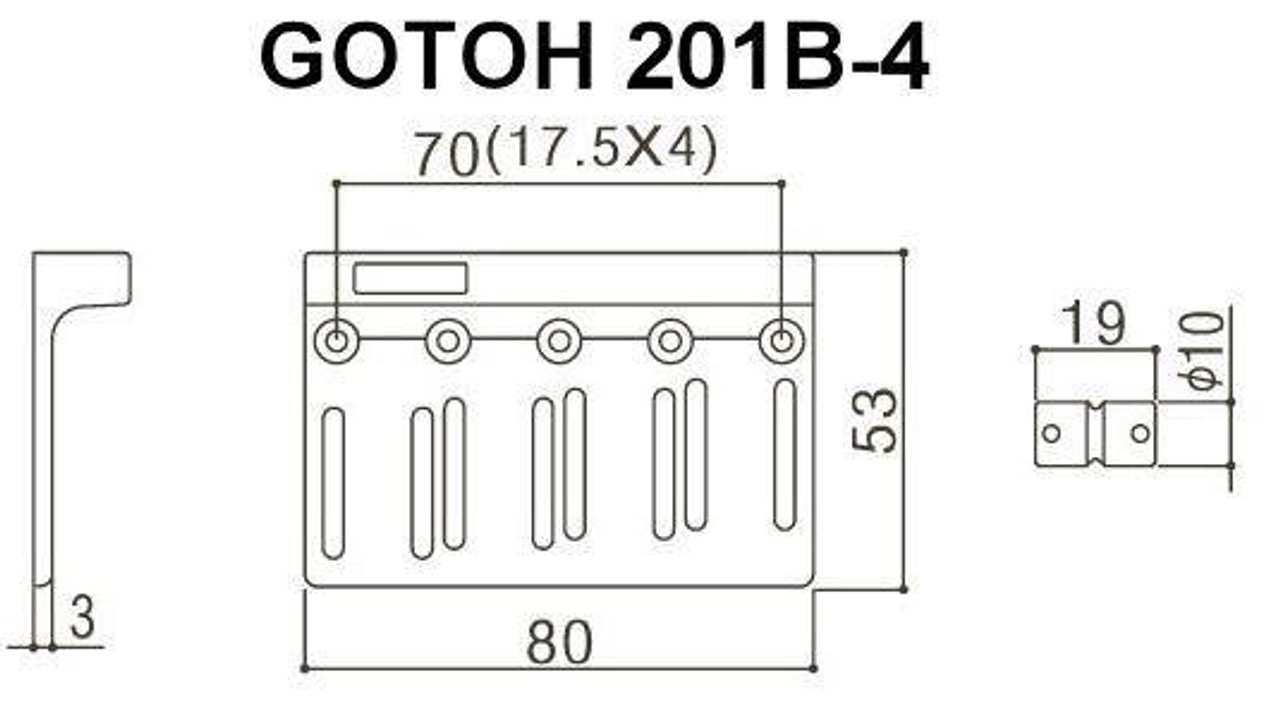 GOTOH 201B-4 4-string bass bridge - Philadelphia Luthier Tools