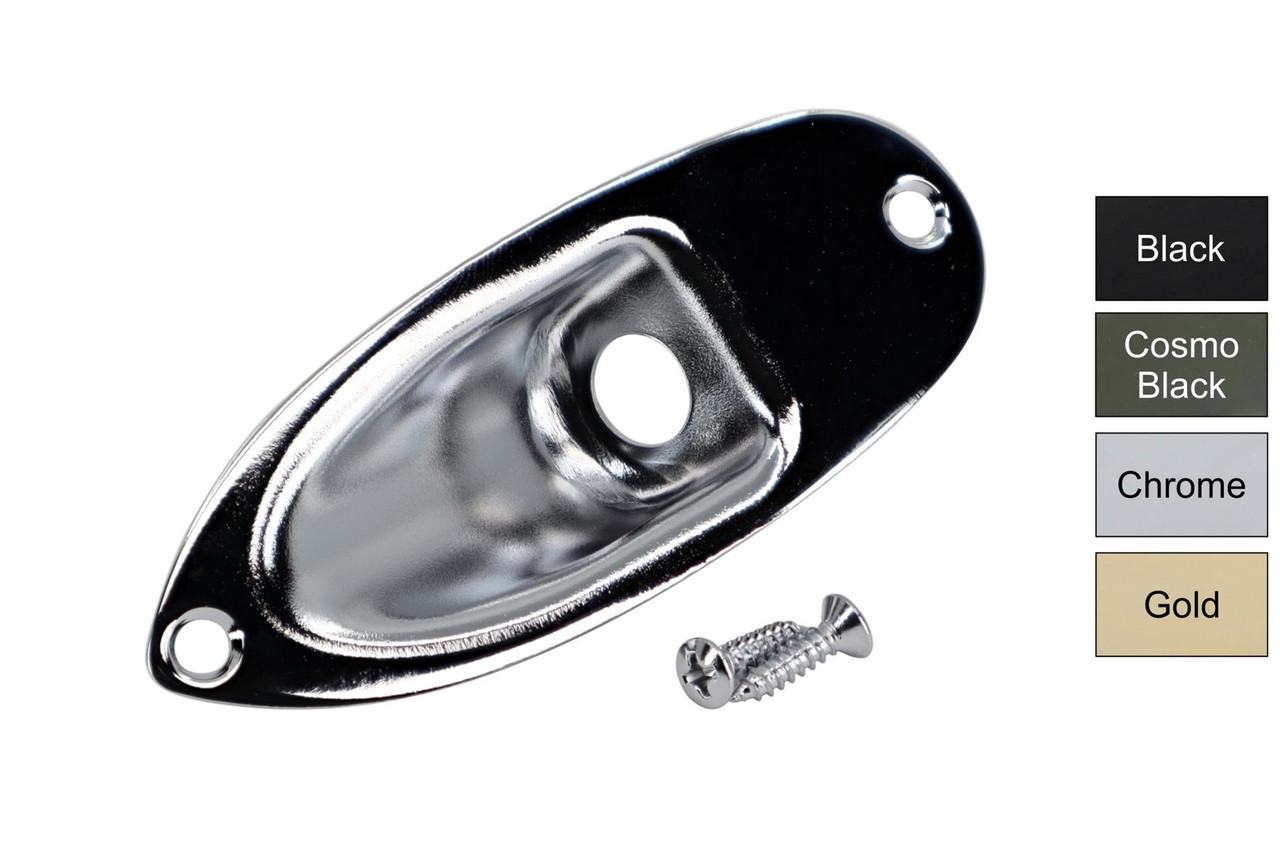 エレキベース パーツ一式 GOTOH JIM DUNLOP コスモ ブラック GOTOH JCS-1 Strat Jack Plate - Philadelphia Luthier Tools