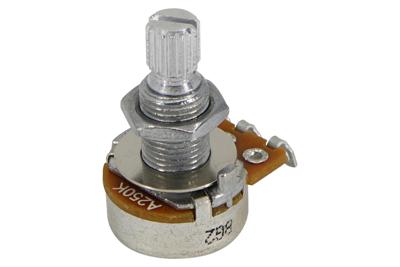 Musiclily Pro Lot De 4 Potentiomètres A250K 1/4 Inch Arbre Lisse Laiton Pour Guitare Électrique Et Basse