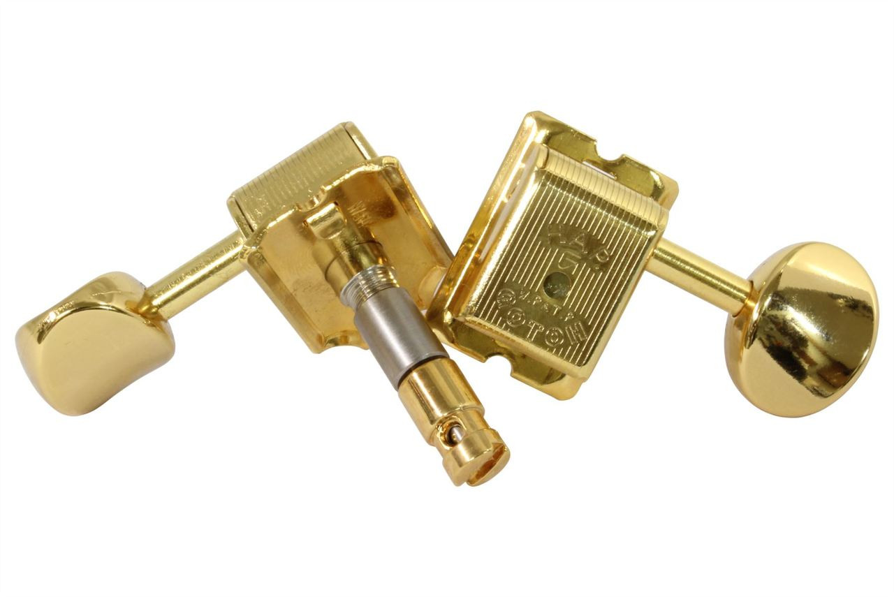 GOTOH SD91-HAPM locking adj. height guitar tuners 6-inline gold w/ gold  knobs