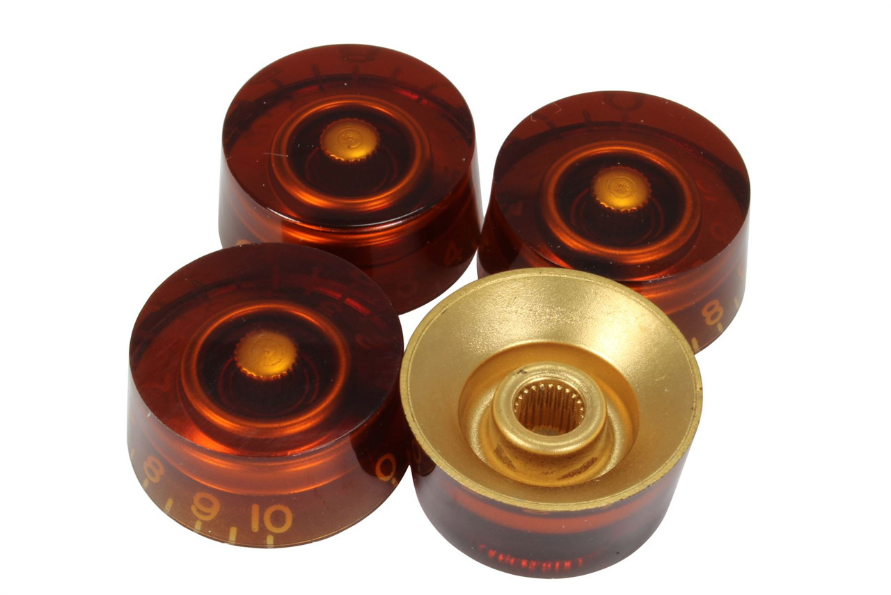 Amber Speed Knobs 4pk for Gibson® guitars with US fine splines