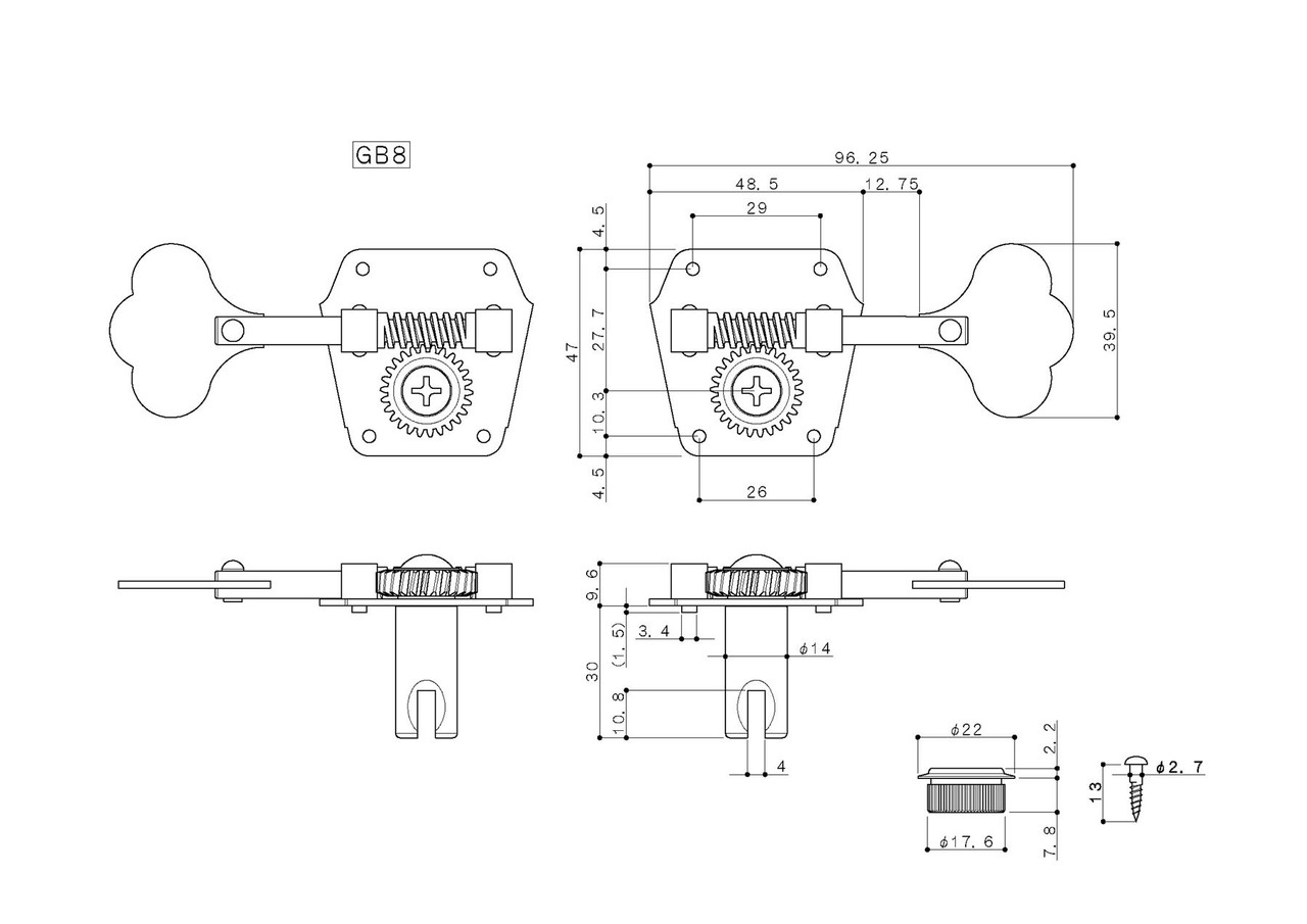 Vintage Bass Guitar Tuning Machines for Fender Philadelphia Luthier Tools & Supplies, LLC