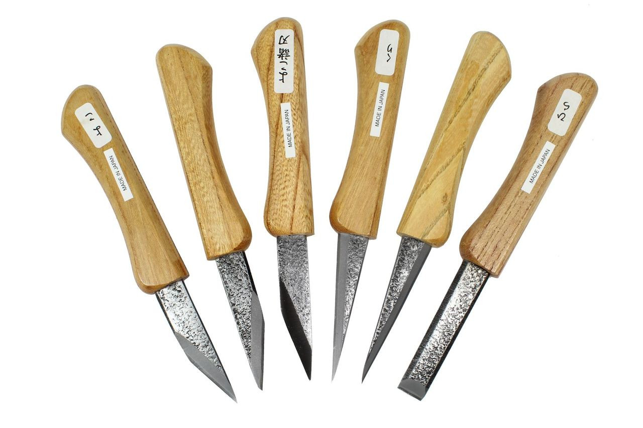 MINI KNIFE SET, SIX JAPANESE CARVING KNIVES