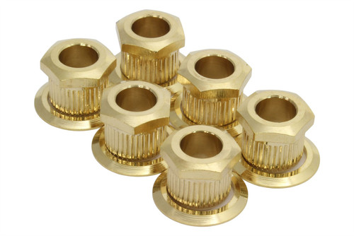 Kluson hex head conversion bushings for 1/4" sting posts - Gold