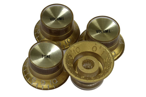 Gold reflector knobs with spun gold reflectors - Coarse spline