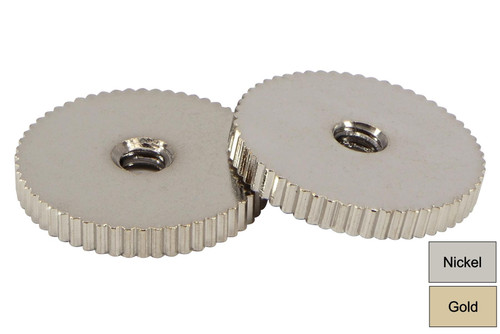 ABR-1 Bridge Thumbwheels with fine knurling - Brass - Philadelphia