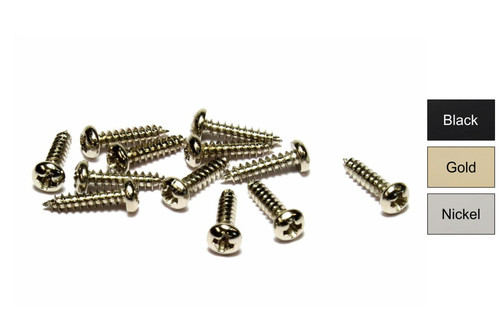 2 x 1/2 (12mm) Round head wood screws for guitars - Qty 12 - Chrome -  Philadelphia Luthier Tools & Supplies, LLC