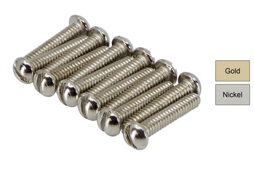 SAE 6-32 x 3/4" (18mm) Strat/Tele Bridge Pickup Slotted Mounting Screws - Qty 12