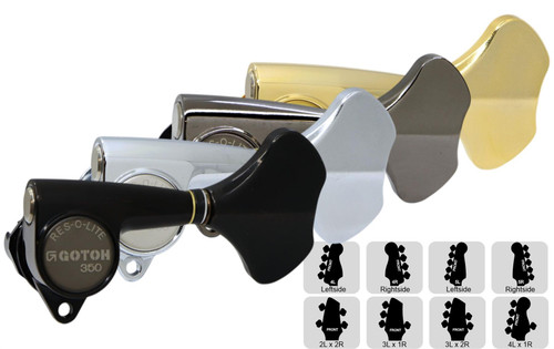 GOTOH GB350 Res-o-lite Compact Bass Tuning Machines Tuners - Preconfigured Sets