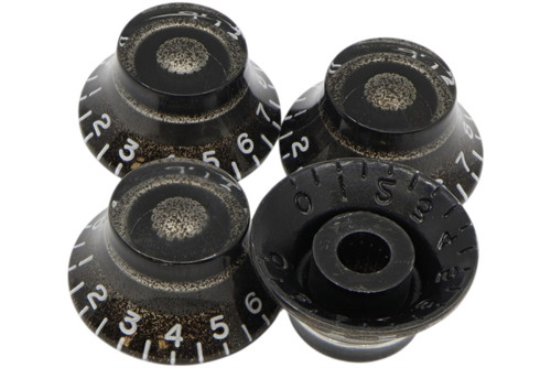 Bell Hat Knobs Oxidized Silver w/ embossed numbers, recessed bottom - Universal