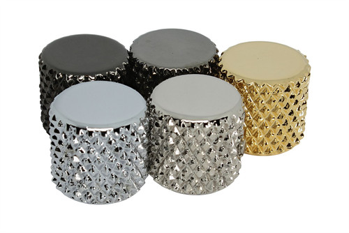 Flat Top Brass Knob for 1/4" shaft pots with Extra Heavy Knurl