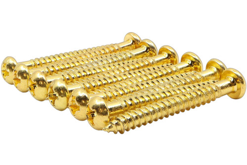 #4 x 1" (25mm) Tele Neck Pickup Mounting Screws- Qty 12 - Gold