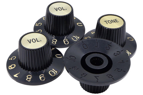 Sombrero Knob Tone/Volume Black w/ Gold plate Metric