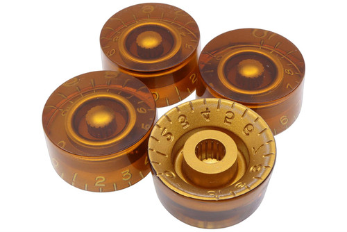 Speed Knobs Amber w/ embossed numbers, recessed bottom - Universal