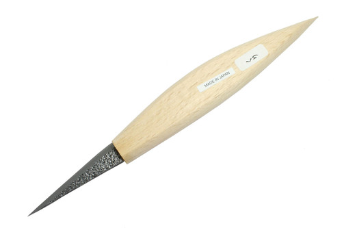 Japanese Kuri wood carving knife with wooden handle, Right Bevel