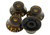 Bell Hat Knobs Oxidized Gold w/ embossed numbers, recessed bottom - Universal