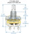 CTS Left Handed 500K Audio Split Shaft US Fine Spline Potentiometer