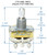 CTS 1 Meg Audio Split Shaft US Fine Spline Potentiometer