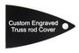 Custom engraved truss rod cover for Carvin guitars