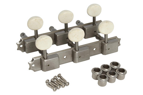 GOTOH 3SD05MA Vintage Deluxe 3-on-plate guitar tuning machines - Aged Nickel