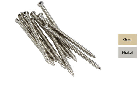 2 x 1/2 (12mm) Round head wood screws for guitars - Qty 12 - Chrome -  Philadelphia Luthier Tools & Supplies, LLC