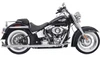 Bassani True Dual Fishtail Exhaust System for '07-17 Softail 30"/33"/36" 2-1/4" Mufflers - Chrome No Baffles