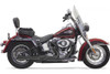 Bassani Exhaust Mega Style System for '86-17 Softails -Black w/ Black Fluted End Caps