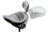 Mustang Solo Seat with Driver Backrest  for Harley Davidson Softail '84-99  - Wide Studded