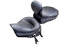Mustang  Two-Piece Wide Seat with Driver Backrest  for Vulcan 1500 Classic '96-Up (w/ Carb) -Studded with Conchos