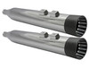 Bassani 4 inch DNT Slip On Mufflers for '95-16 Harley Davidson Touring Models - Chrome w/ Black End Cap