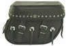 Boss Bags Close Fitting #40 Model Studded on Lid Only w/ Conchos on Bag Body for Softail Models