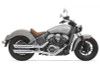 Bassani 3 inch Chrome Slip On Muffler with Chrome Slash Cut End Cap for '14-16 Indian Scout