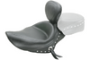 Mustang Wide Solo Seat with Driver Backrest  for Sportster '04-up (4.5 gallons) -Studded