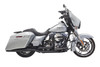 Bassani True-Dual Down Under System for '95-16 FLHT, FLHR, FLHX, FLTR Models w/ Straight Can Muffler  Chrome Shown In Black