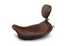 Mustang  Wide Tripper Solo Seat with Driver Backrest for '00-06 Softail  -Distressed Brown w/ 150mm Rear Tire