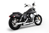 Rinehart Racing 3 inch Slip On Mufflers for Harley Davidson Dyna Models '06-17 Chrome (Select End Caps)
