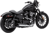 Cobra El Diablo 2-into-1 Exhaust for Harley Davidson XL Sportster Models '07-13 - Chrome with Billet Tip