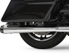Bassani 4 inch Megaphone Slip On Mufflers for Harley Davidson FL Models '17-Up - Chrome with Black End Cap