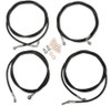 LA Choppers Standard Handlebar Cable Kit for '17-Up Harley-Davidson Touring for 15"-17" Ape Hangers - Black Vinyl Stainless Braided WITH ABS
