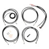 LA Choppers Complete Handlebar Cable Kit for '14-15 Harley-Davidson Touring Models with 12-14 inch Apes with ABS - Black Vinyl Stainless Braided (Does Not Include Electronic Throttle Control Extension)