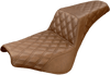 Saddlemen LS Step Up Seats for '18-Up Harley Davidson Softail Low Rider and Sport Glide - Brown (Choose from 3 Styles)