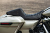 Mustang Squareback One Piece Seat for '08-Up Harley-Davidson FL Touring - Black with Black Stitching (Not for '24-Up FLHX/FLTR Models)