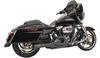 Bassani Road Rage II 2-Into-1 Mid-Length Exhaust System for '17-Up Harley Davidson M-8 Touring - Black