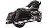 Bassani 4 inch Quiet DNT Slip-On Mufflers for '17-Up Harley Davidson Touring Models - Chrome