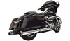 Bassani 4 inch Quiet DNT Slip-On Mufflers for '17-Up Harley Davidson Touring Models - Chrome