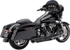 Cobra Turnout 2-into-1 Exhaust System for '17-Up Harley-Davidson Touring - Black
