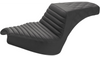 Saddleman Step Up Seat for '21-Up Indian Chief Models - Front Tuck-n'-Roll/Rear Lattice Black