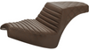 Saddleman Step Up Seat for '21-Up Indian Chief Models - Front Tuck-n'-Roll/Rear Lattice Brown