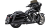 Cobra 4" NH Series Mufflers for '99-16 Harley Davidson Touring Models and FL Trike Models (EXCEPT 15-16 FLRT) - Raven Black (50-State Legal)