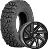 Sedona Wheel and Tire Kit for Polaris Ranger RZR 570 - Coyote Tire/Chopper Wheel 14X7 4/156 4+3 (+5MM) Black (Sold Each, One Wheel and Tire per kit)